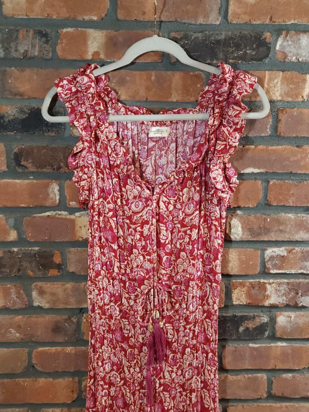 Natural Life Havana Nights Floral Print Tiered Ruffled Maxi Dress Boho Women's S - Picture 6 of 12